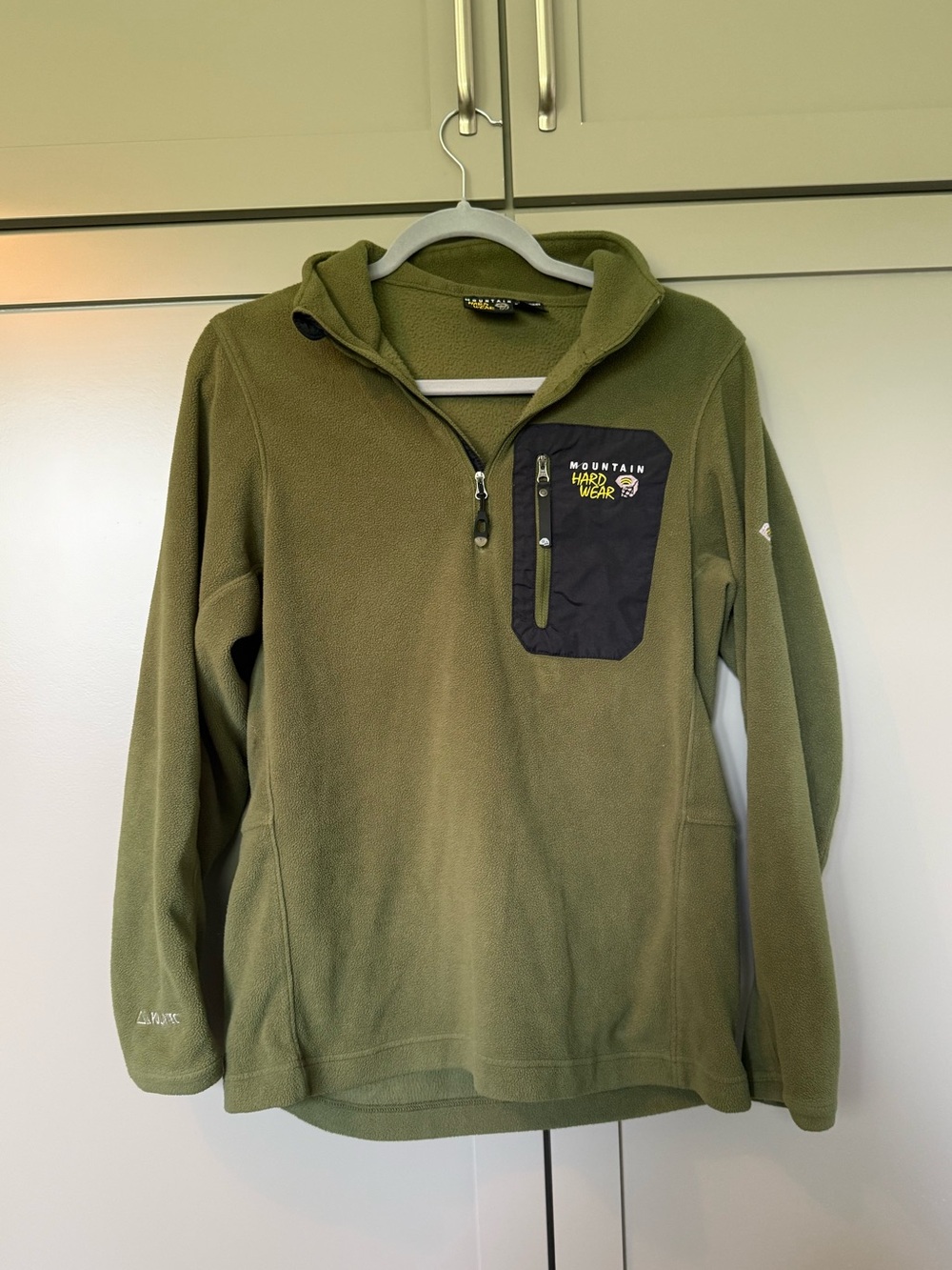 Mountain Hardwear Polartec Quarter-Zip Fleece Pullover Olive Green Men's Medium